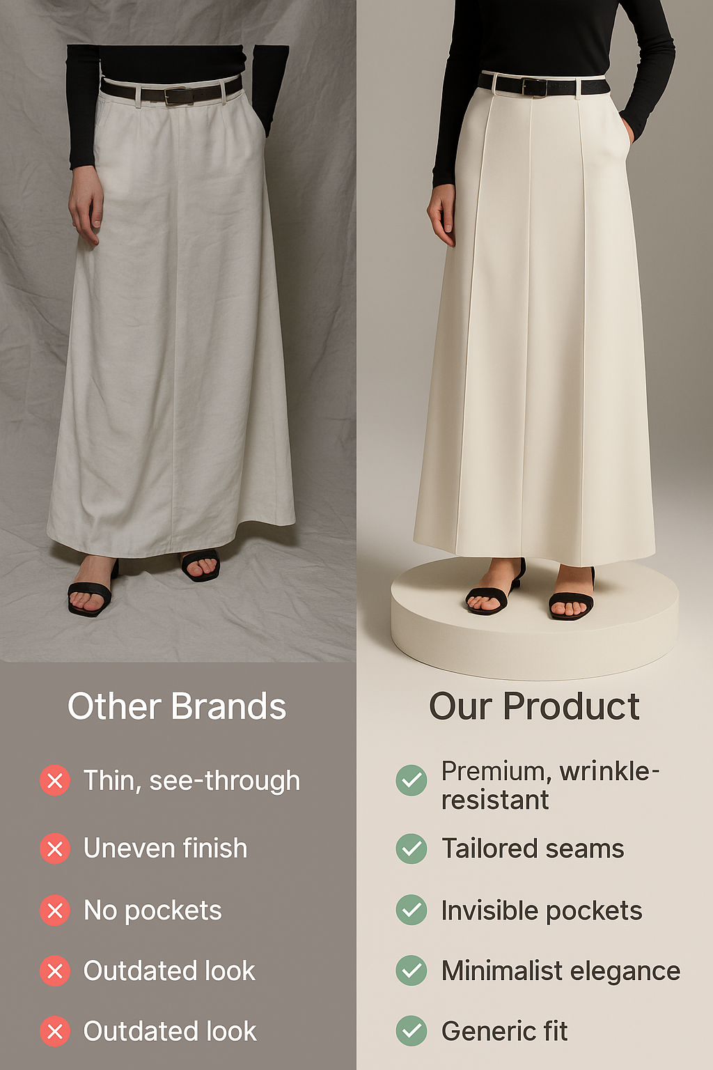 H-type skirt